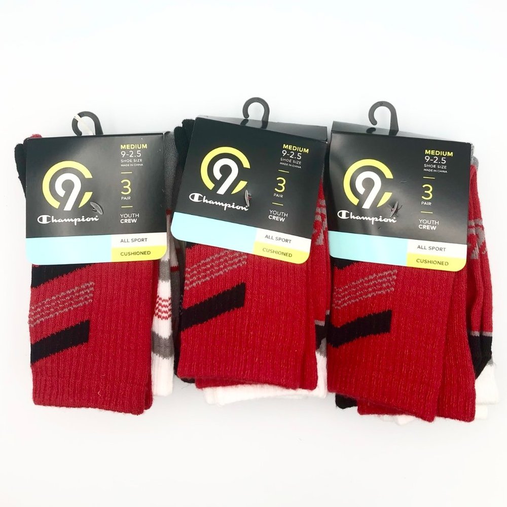 NEW Champion C9- Youth All Sports Crew Socks (MED)